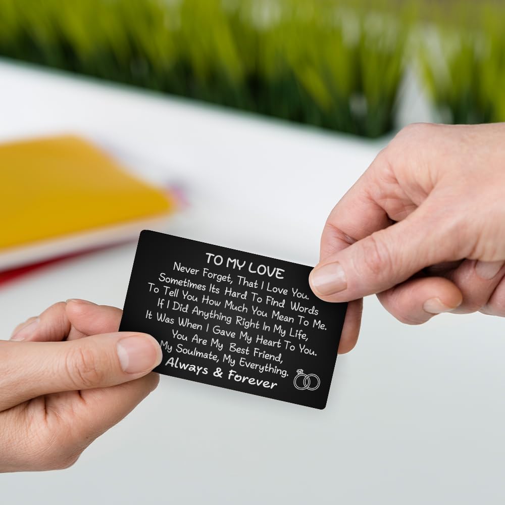 Amazon.com : Mhfpl To My Love Never Forget Wallet Card, Engraved